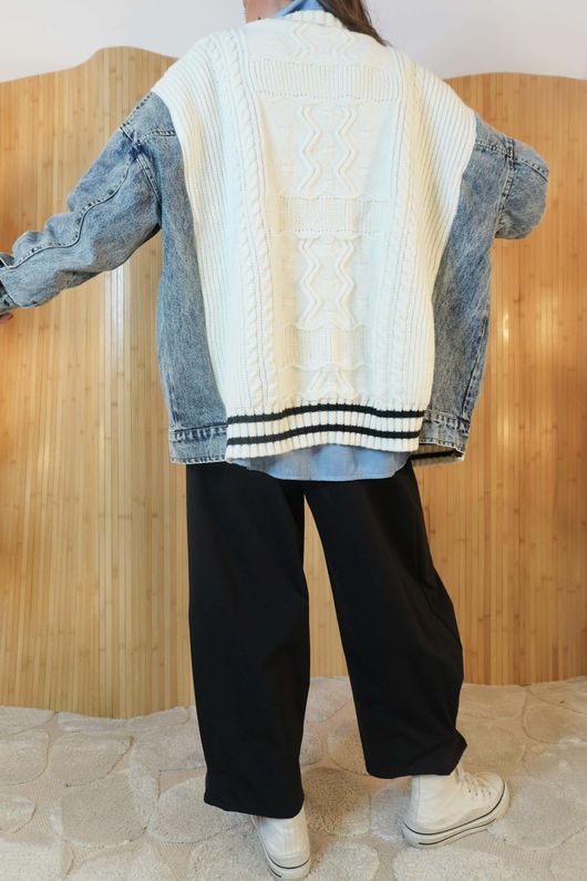 Princeton Varsity Knit Jacket Ecru /18=